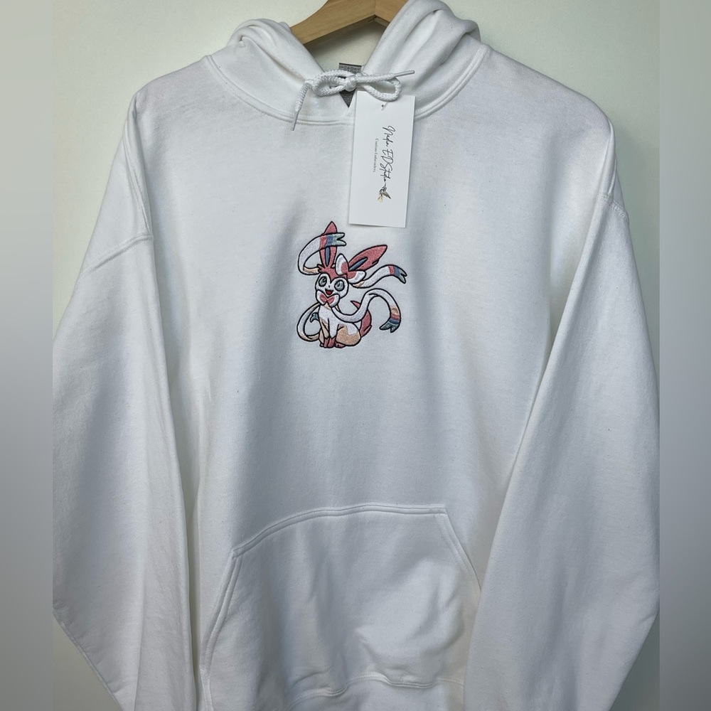 Sylveon Pokemon sweatshirt Embroidered hoodie Pokemon embroidery; Pokemon Hoodie